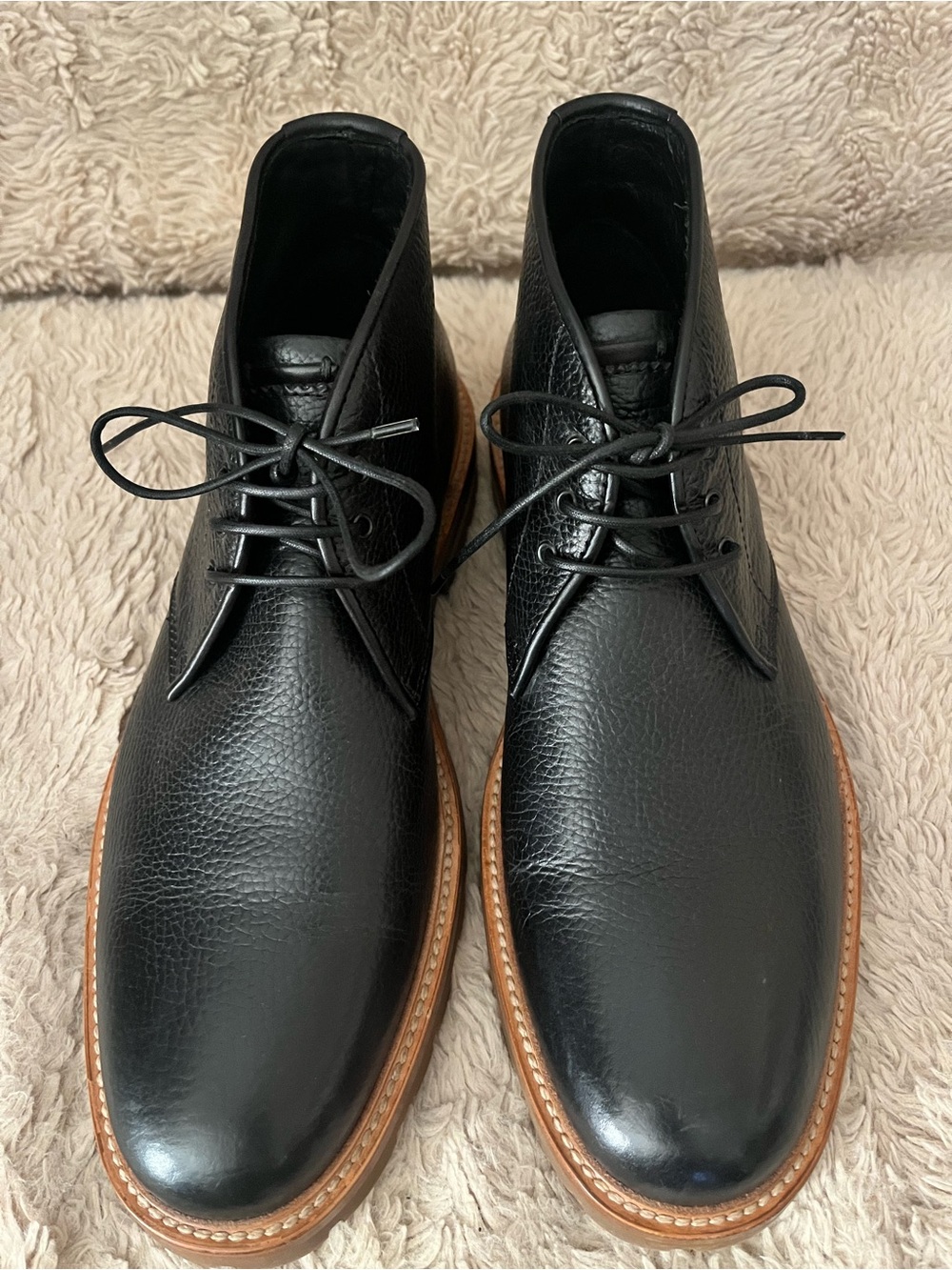 Aquatalia Black Men's Leather Chukka Boots NWOT